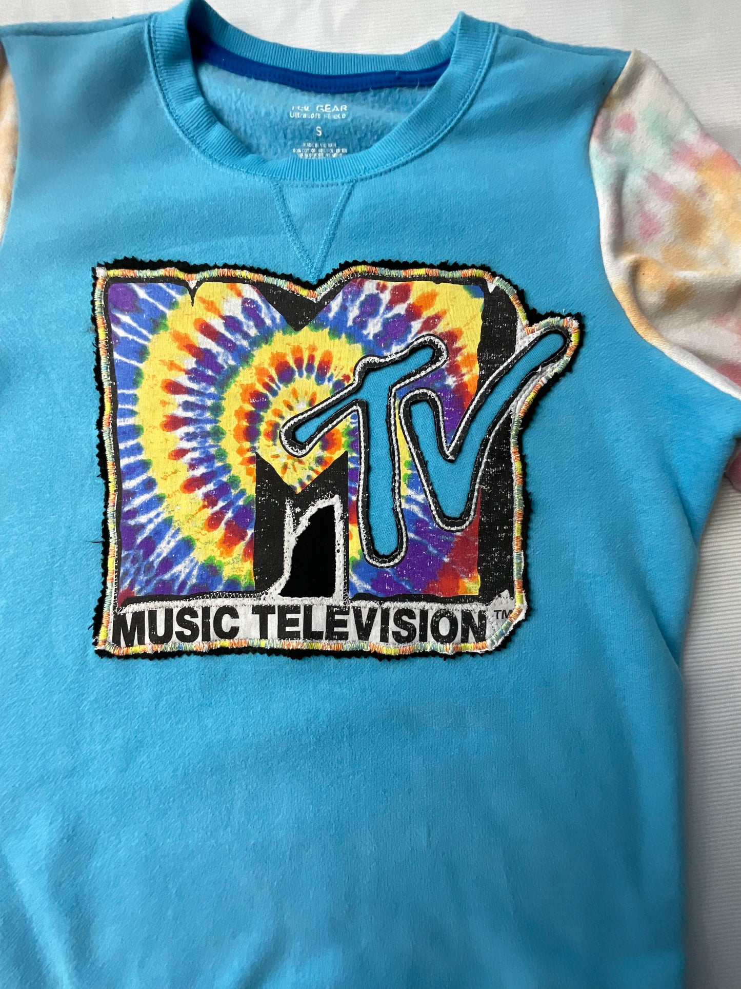 Upcycled/Reworked MTV Tie-Dye Sweatshirt-