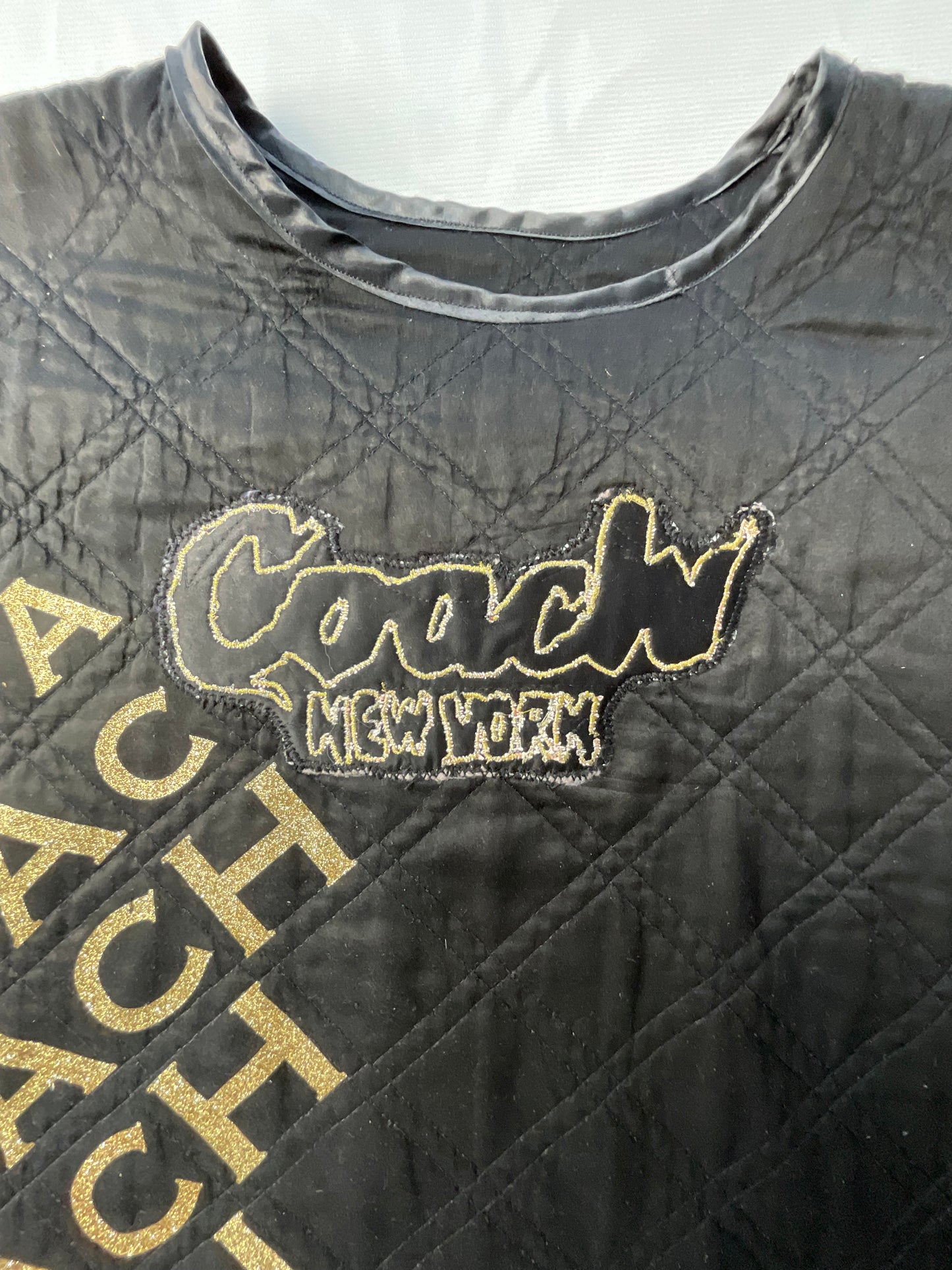 Upcycled/Reworked Coach Quilted Crewneck