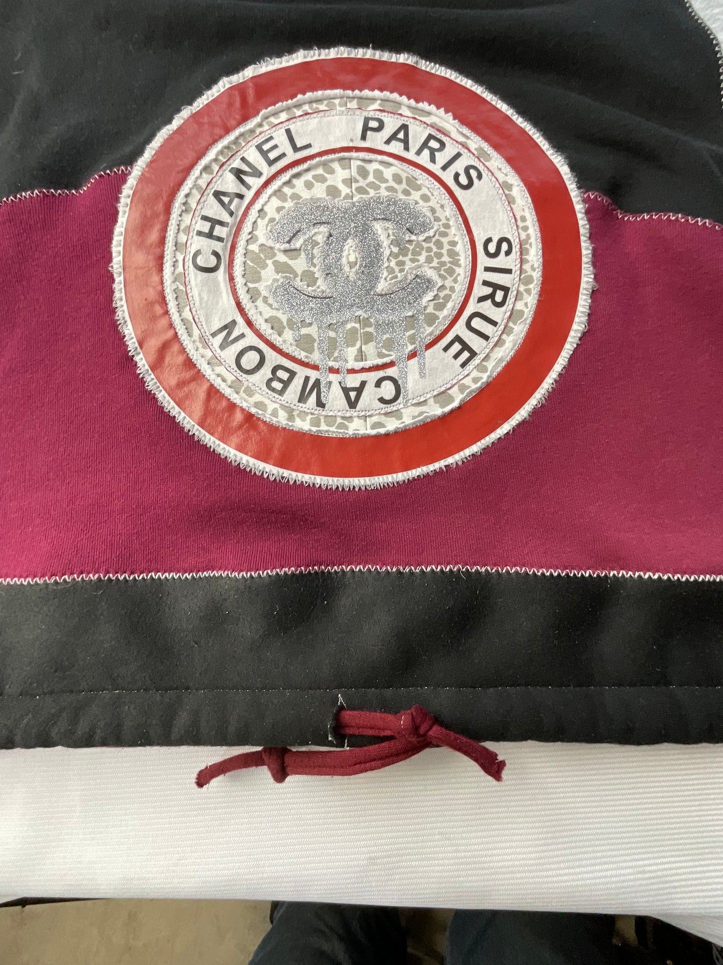 Upcycled/Reworked Chanel Drawstring Sweatshirt