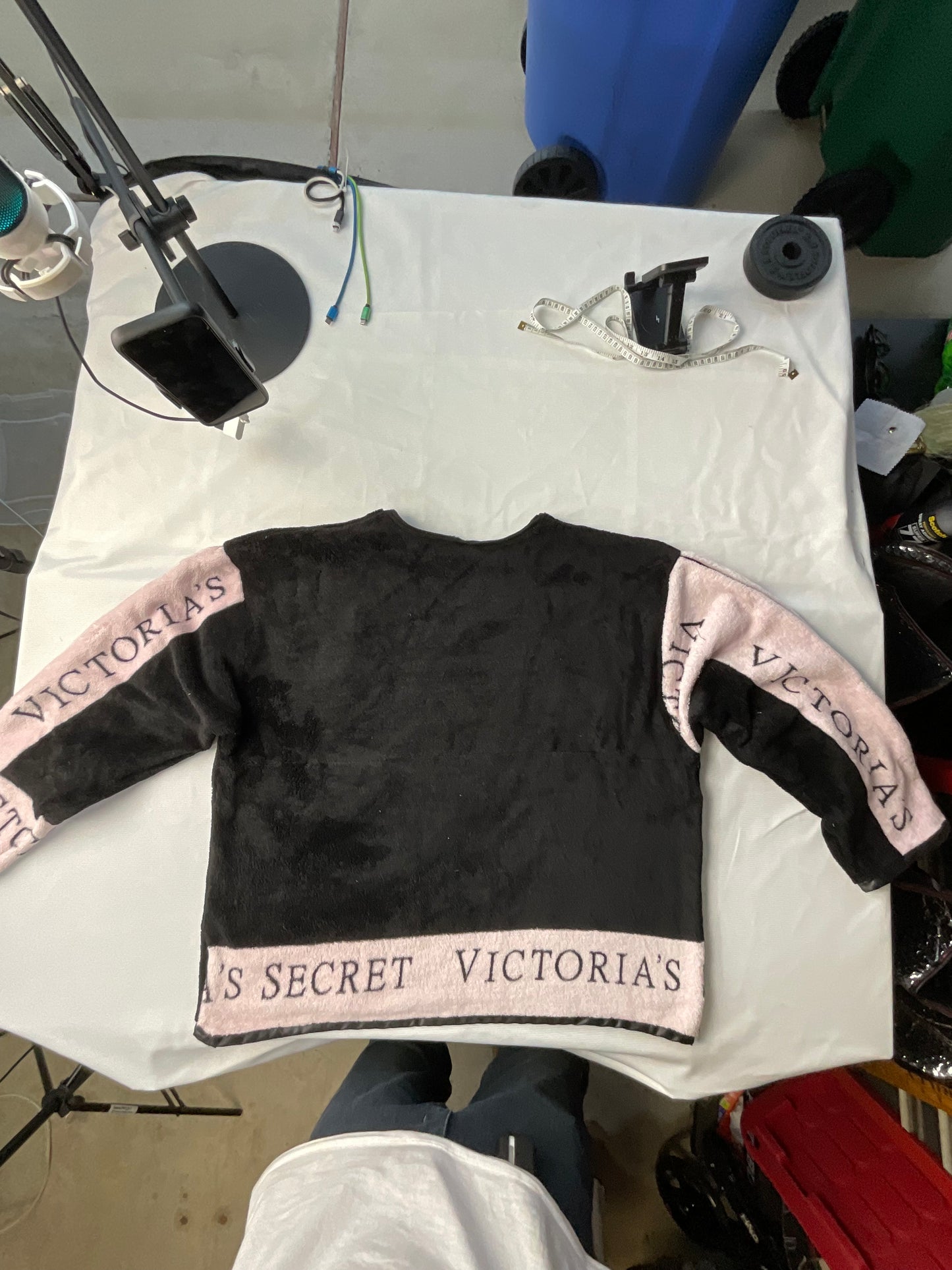 Upcycled/Reworked Victoria Secret Fleece Top
