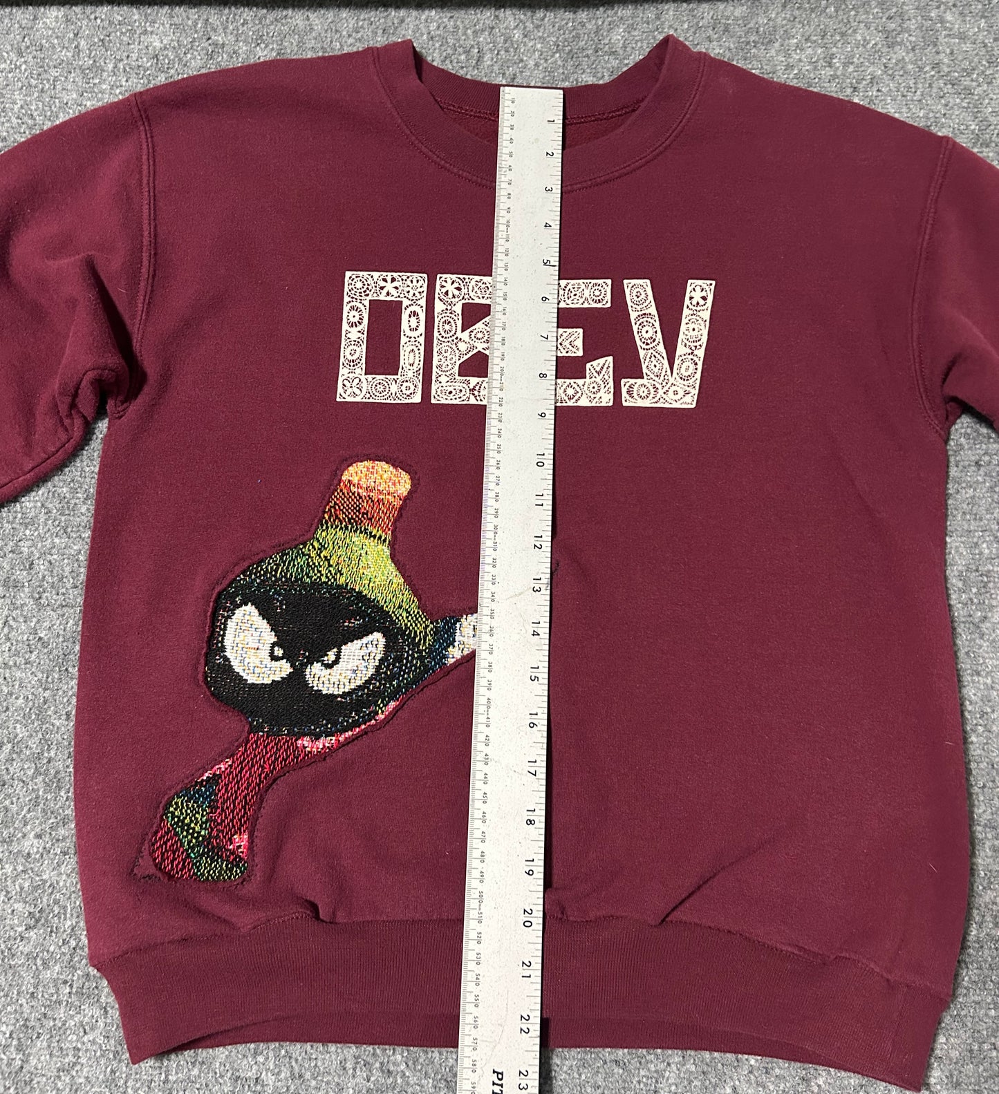 OBEY / Marvin the Martian Sweatshirt, 1 of a kind, Maroon, Women's Small