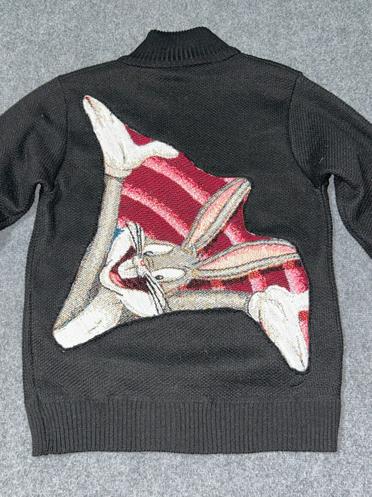 Bugs Bunny from a Vintage Woven Tapestry Upcycled pop to a Sweater Men's M