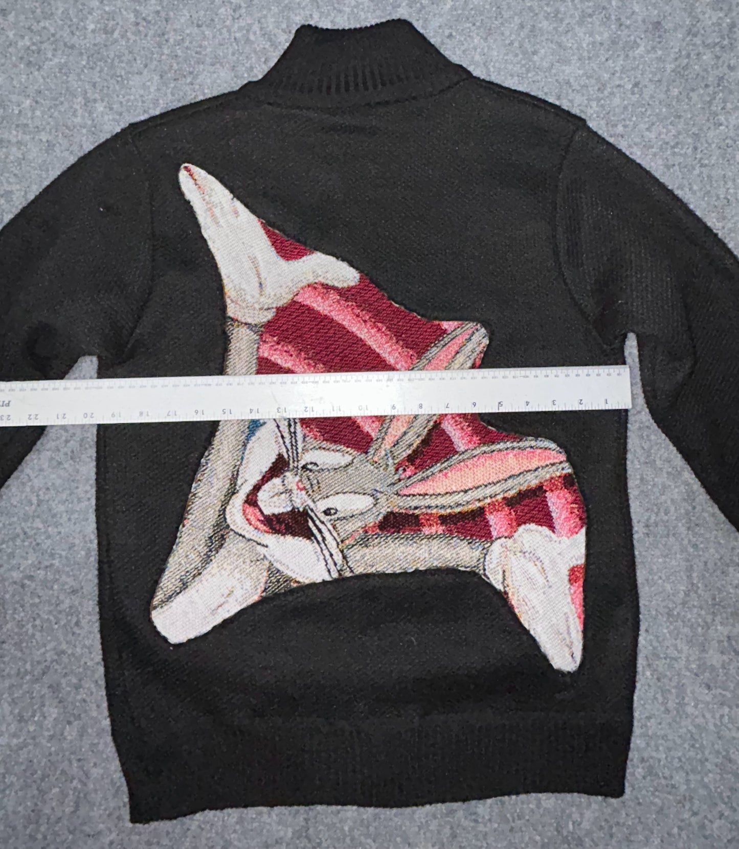 Bugs Bunny from a Vintage Woven Tapestry Upcycled pop to a Sweater Men's M