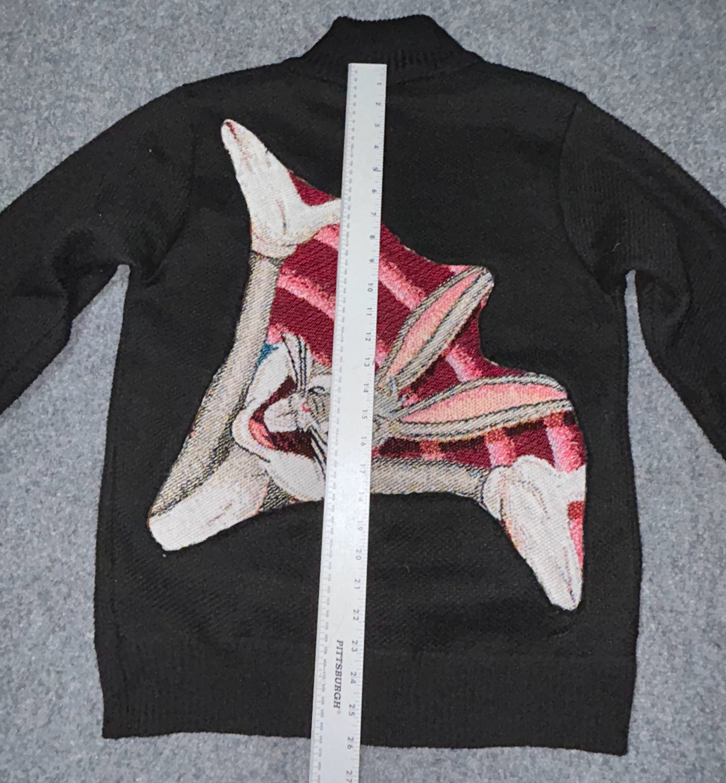 Bugs Bunny from a Vintage Woven Tapestry Upcycled pop to a Sweater Men's M