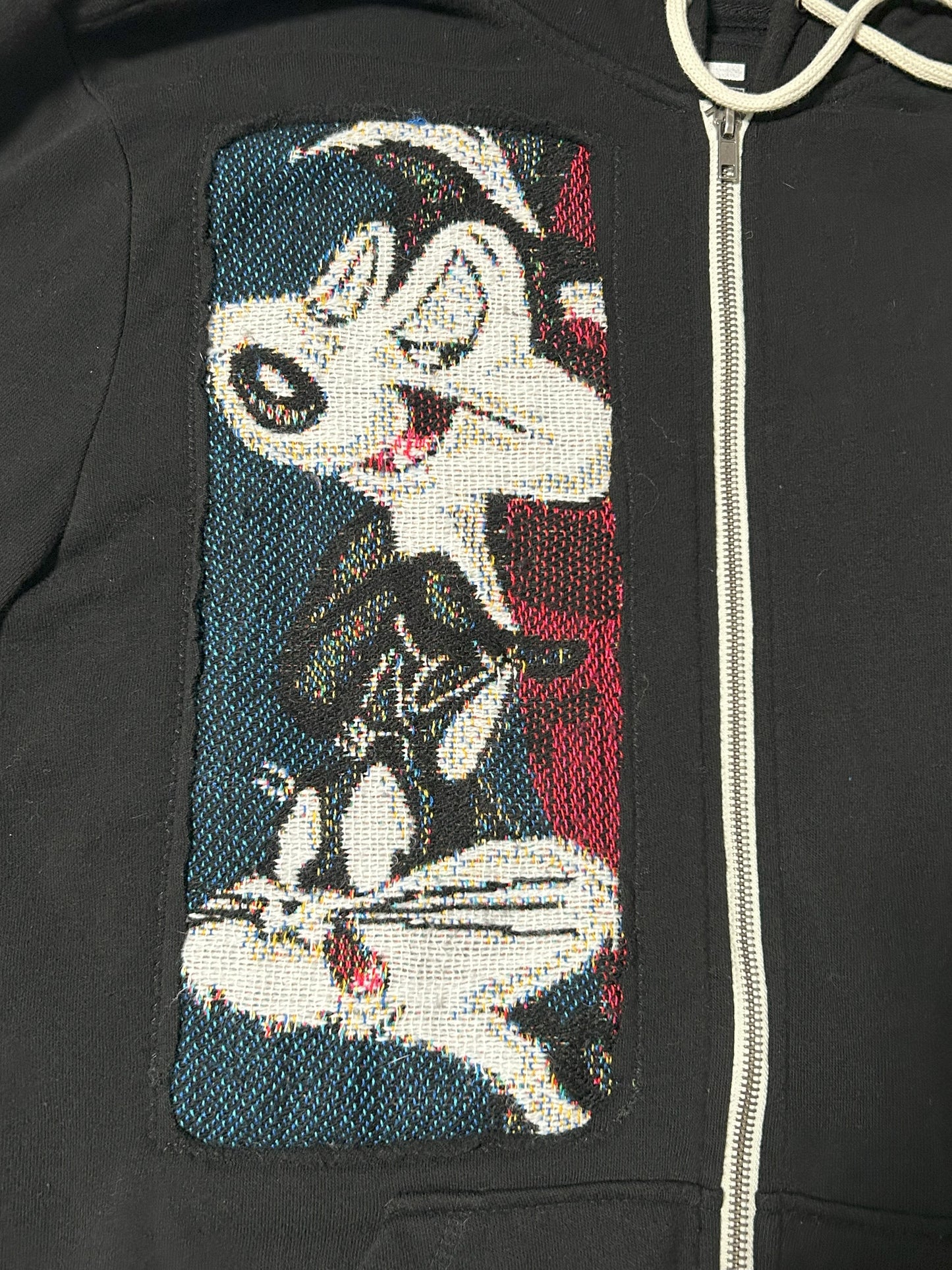 Pepe Le Pew & Penelope from a Vintage Woven Tapestry Upcycled on a XL Jacket