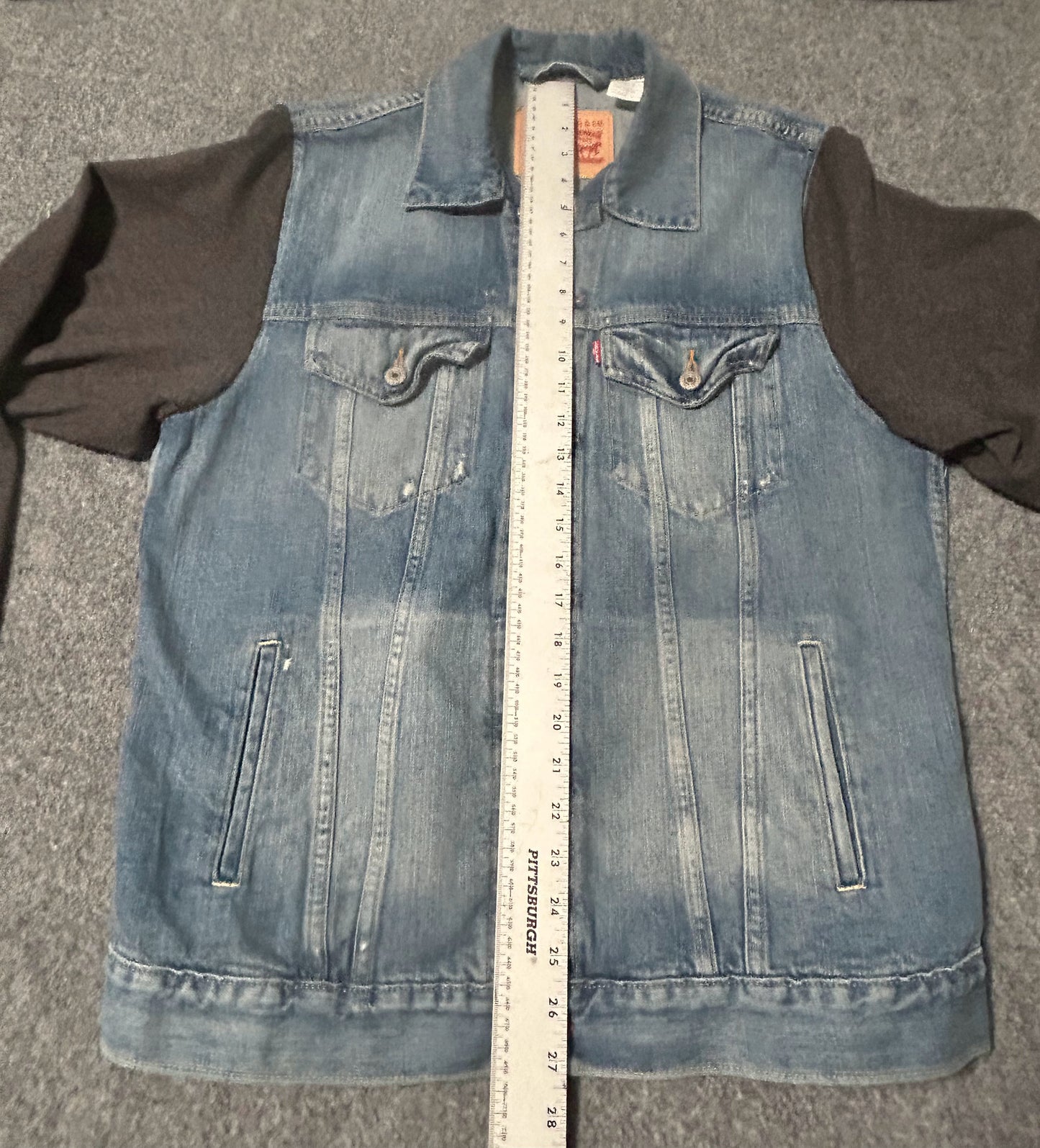 Upcycled/Reworked Levi Strauss & Co. Jean Vest with The Rolling Stones Band T-Shirt – One of a Kind