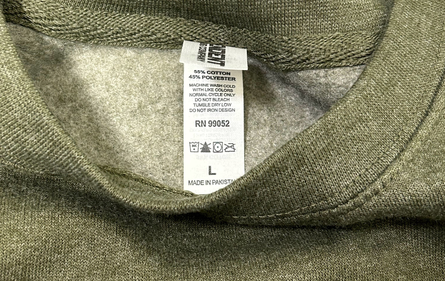 Upcycled/Reworked Dark Green Sweatshirt with Handmade Jeep Grille Patch – Mens Large