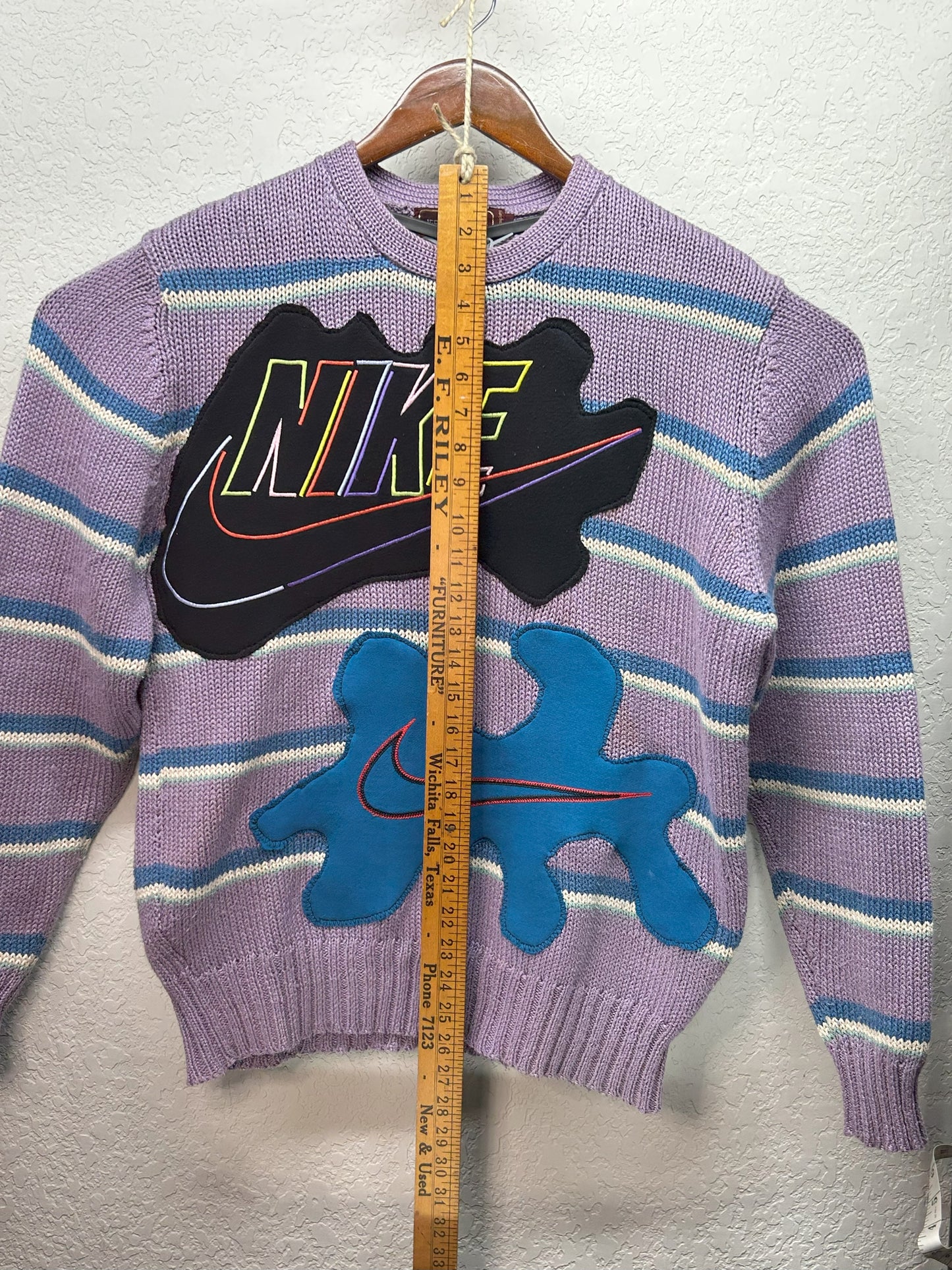 Upcycled / Reworked Jeffrey Banks 100% Egyptian Cotton Sweater with Patches