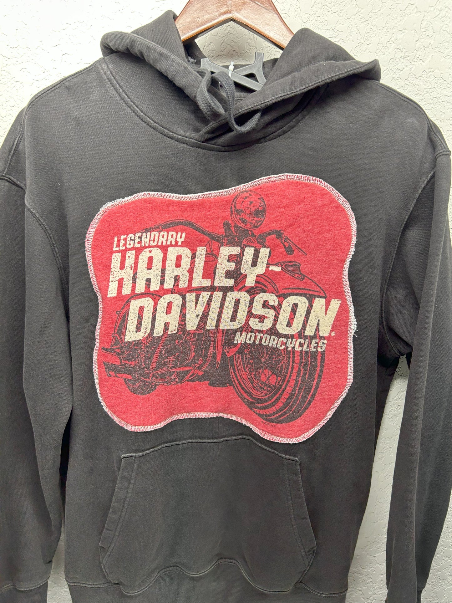 Upcycled / Reworked Black Hoodie with a Homemade patch - Unisex
