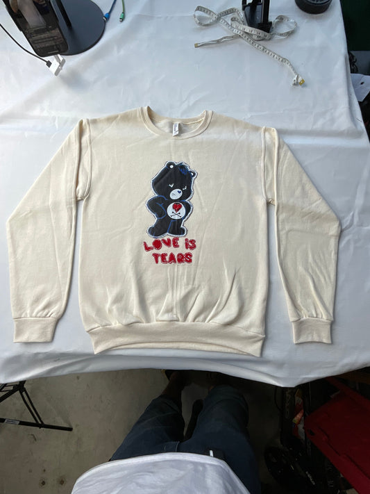 Upcycled/Recycled Love is tears Sweater- S