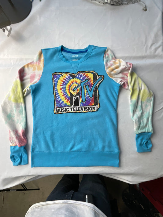 Upcycled/Reworked MTV Tie-Dye Sweatshirt-