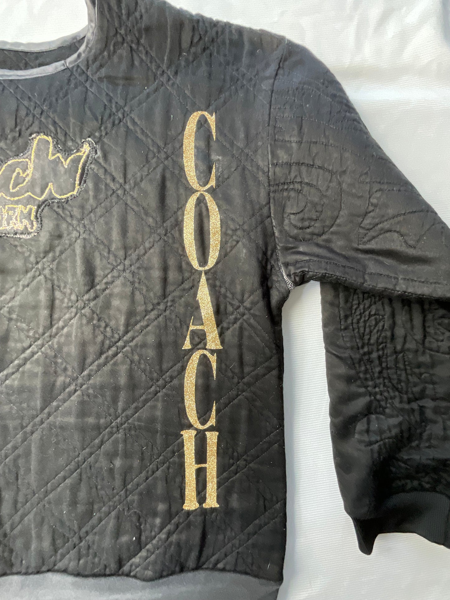 Upcycled/Reworked Coach Quilted Crewneck