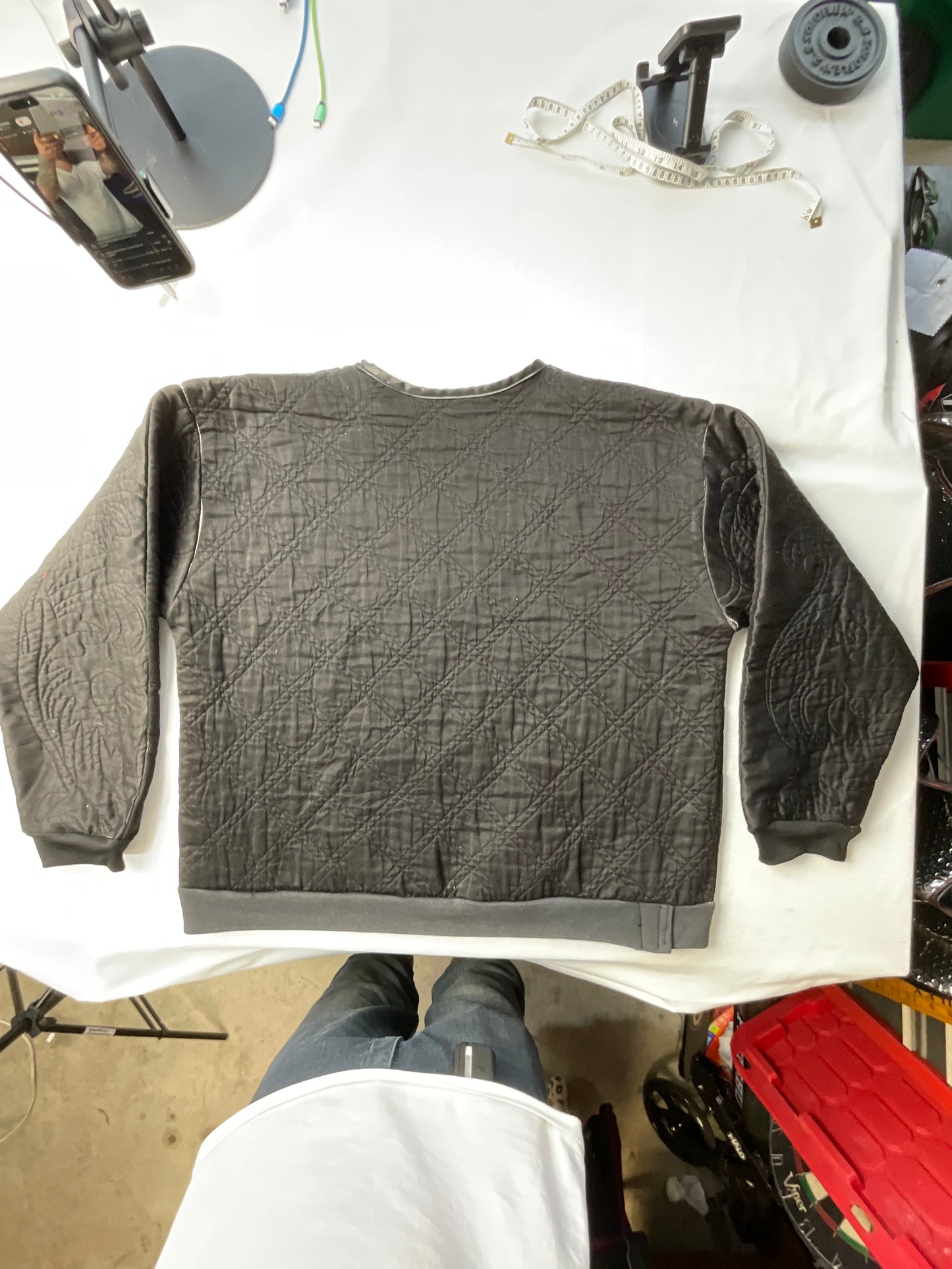 Upcycled/Reworked Coach Quilted Crewneck