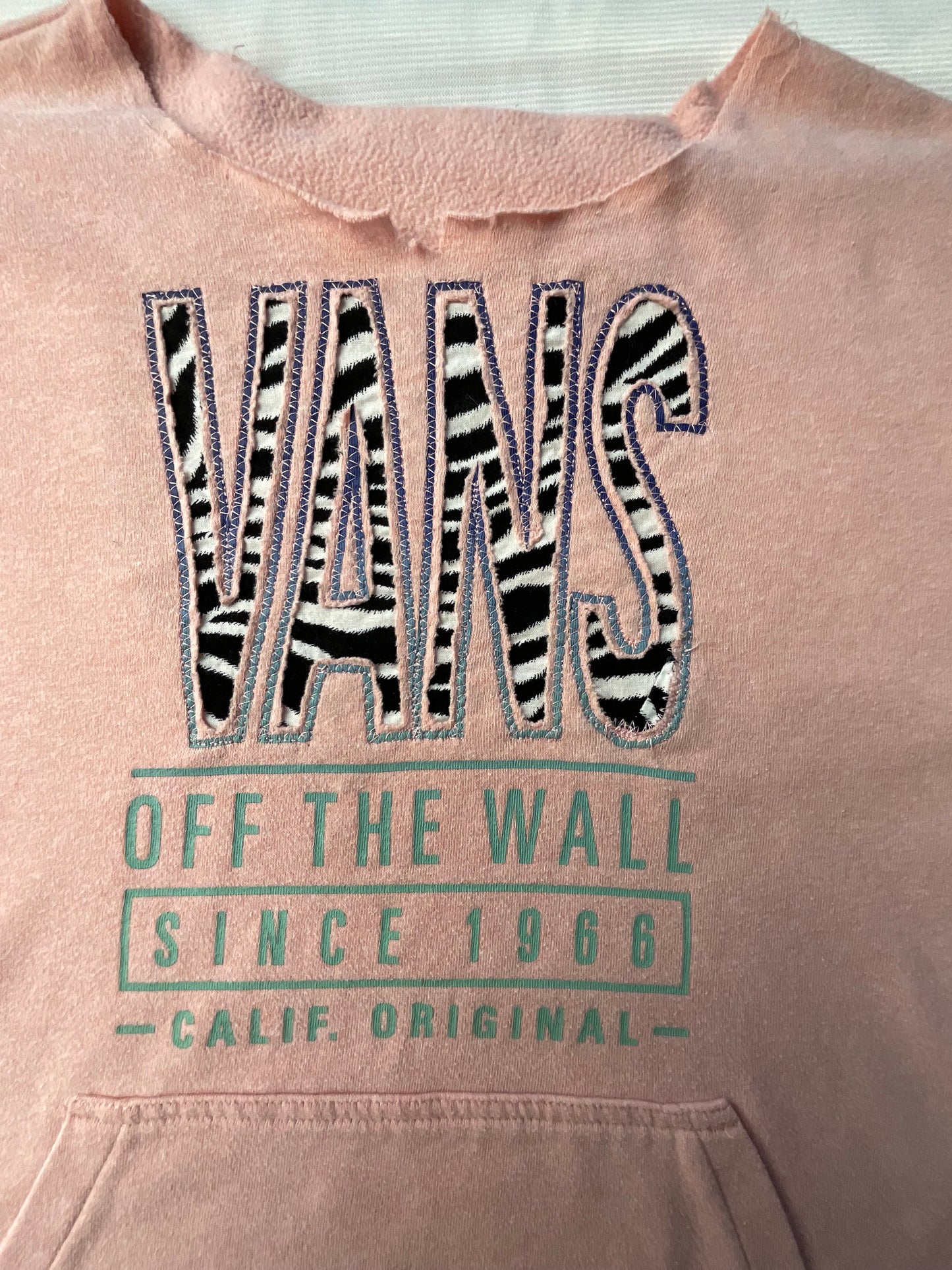 Upcycled/Reworked Zebra Vans Pullover- M