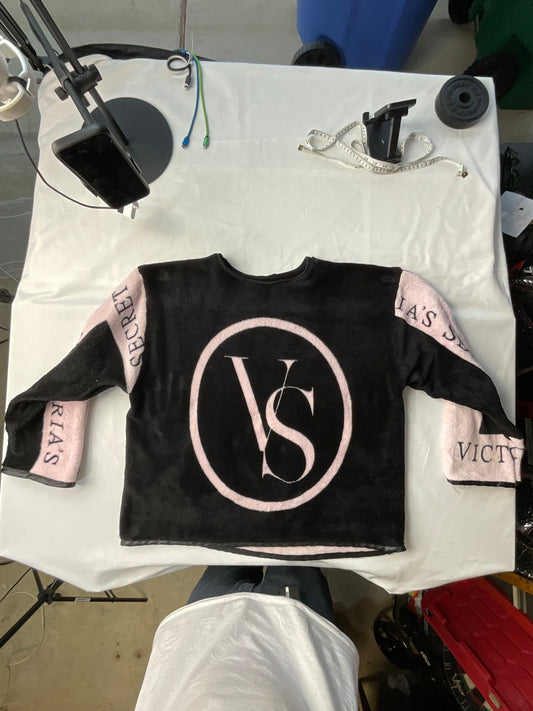 Upcycled/Reworked Victoria Secret Fleece Top