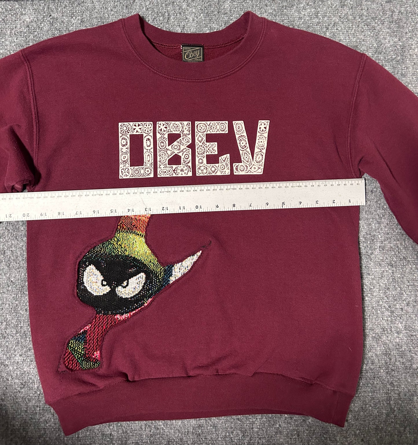 OBEY / Marvin the Martian Sweatshirt, 1 of a kind, Maroon, Women's Small