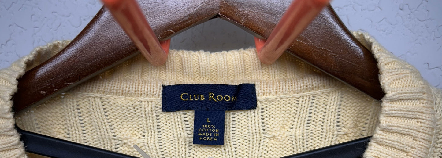 Reworked/Upcycled Club Room Cable Knit & Adidas Pullover Sweater - Size L (Men's)