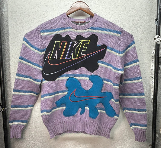 Upcycled / Reworked Jeffrey Banks 100% Egyptian Cotton Sweater with Patches