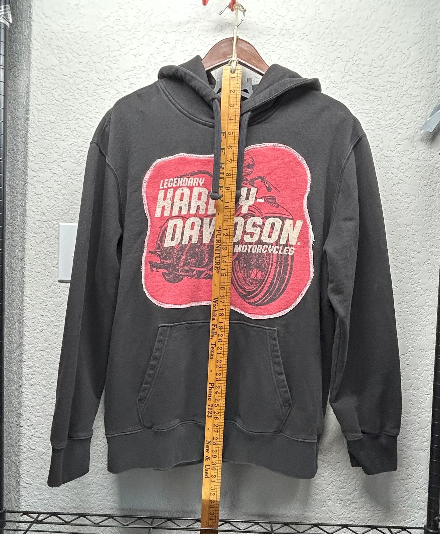 Upcycled / Reworked Black Hoodie with a Homemade patch - Unisex