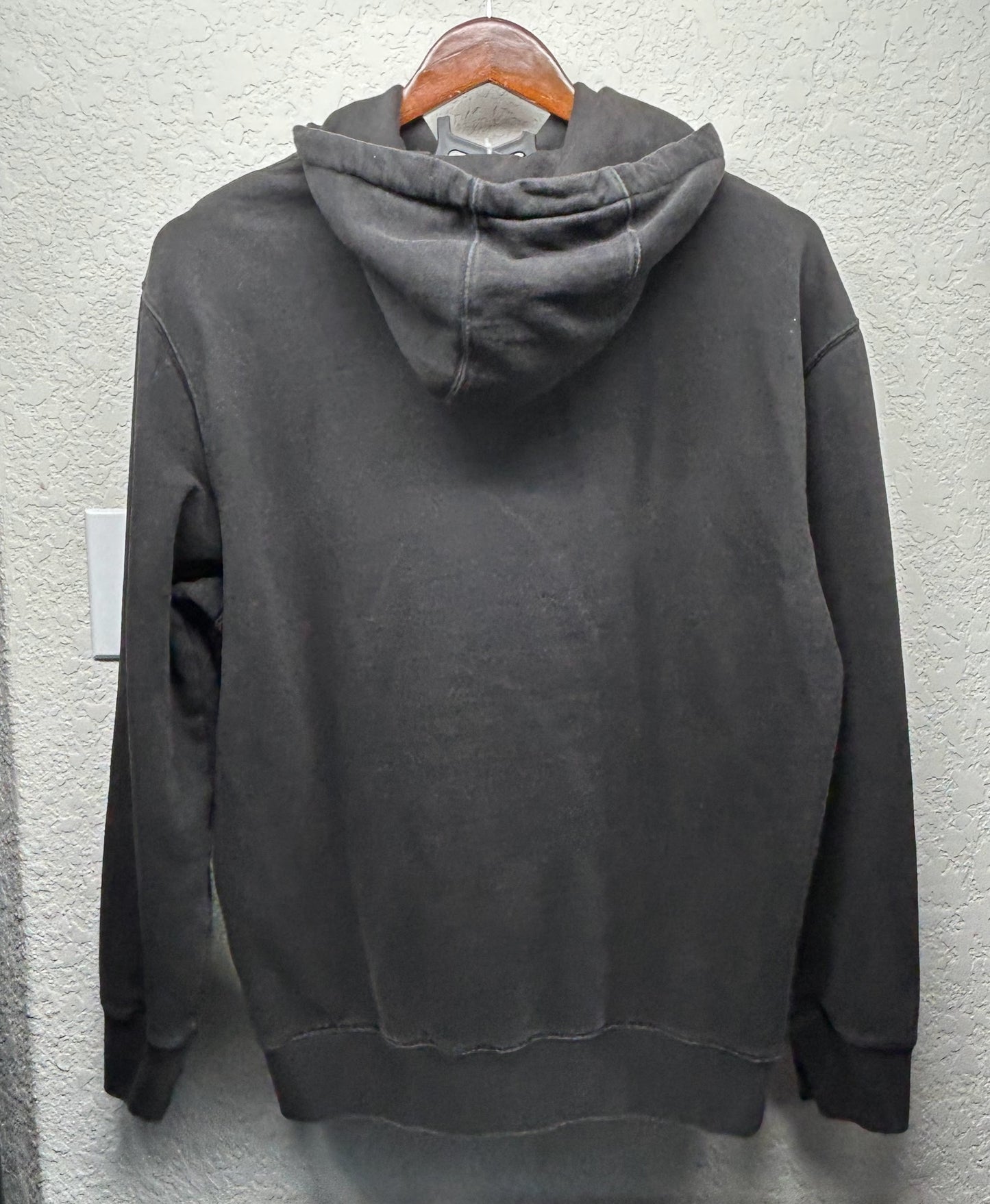Upcycled / Reworked Black Hoodie with a Homemade patch - Unisex