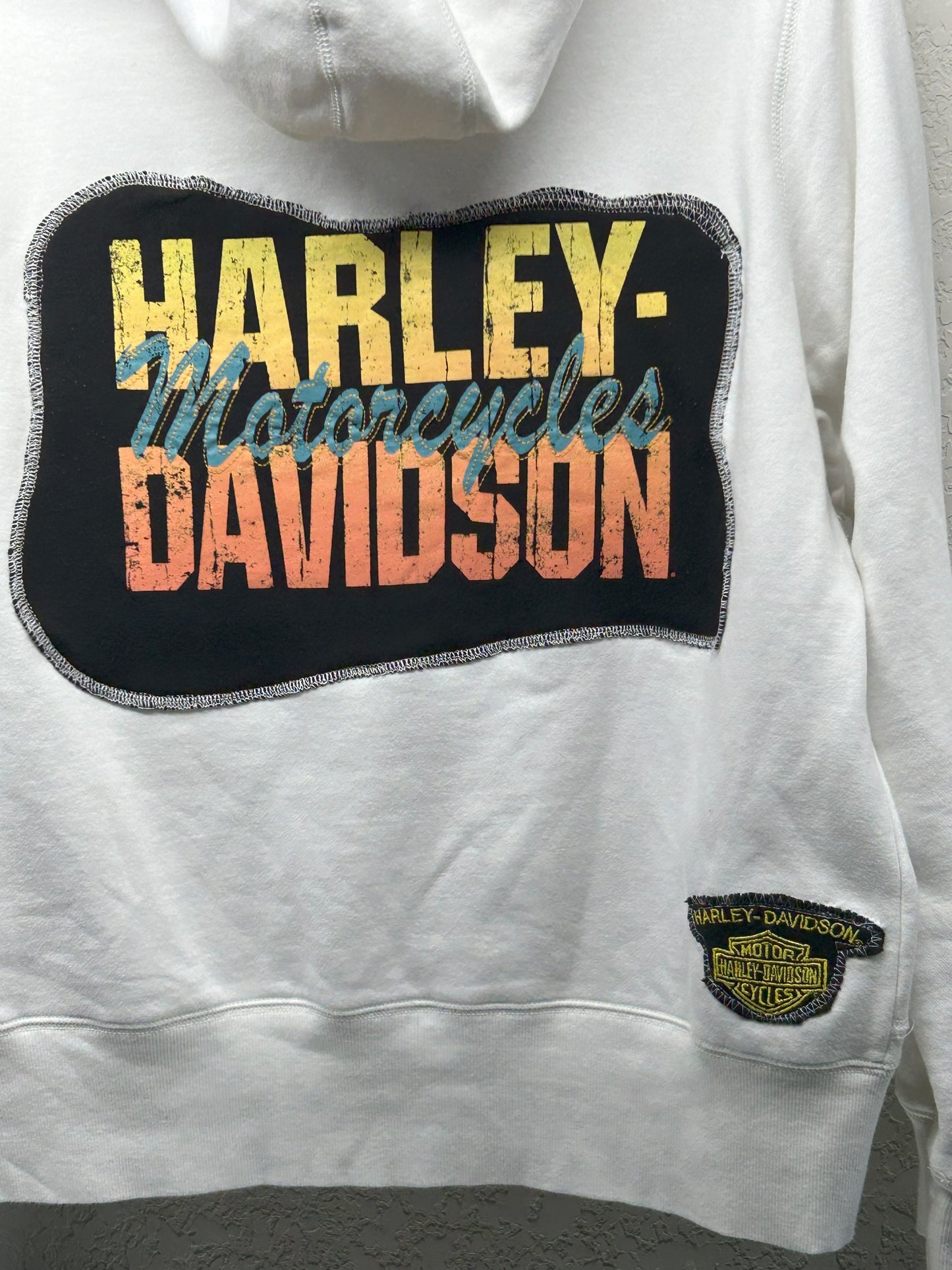 Upcycled / Reworked (XL) Champion Jacket with Harley-Davidson Graphic - Unisex