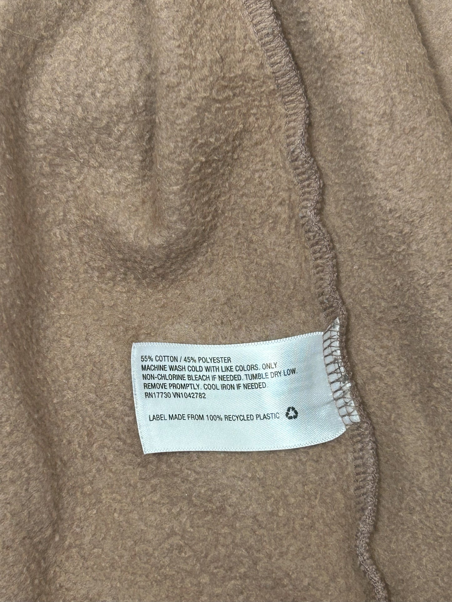 Upcycled / Reworked Tan Sweatshirt with Homemade patches Woman's L