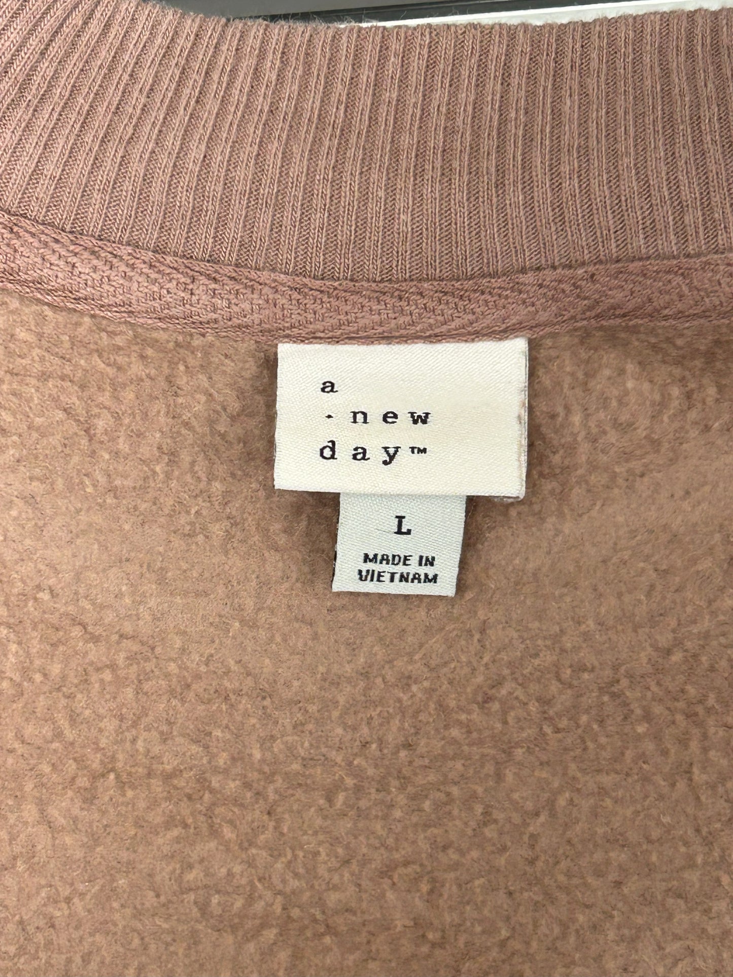 Upcycled / Reworked Tan Sweatshirt with Homemade patches Woman's L